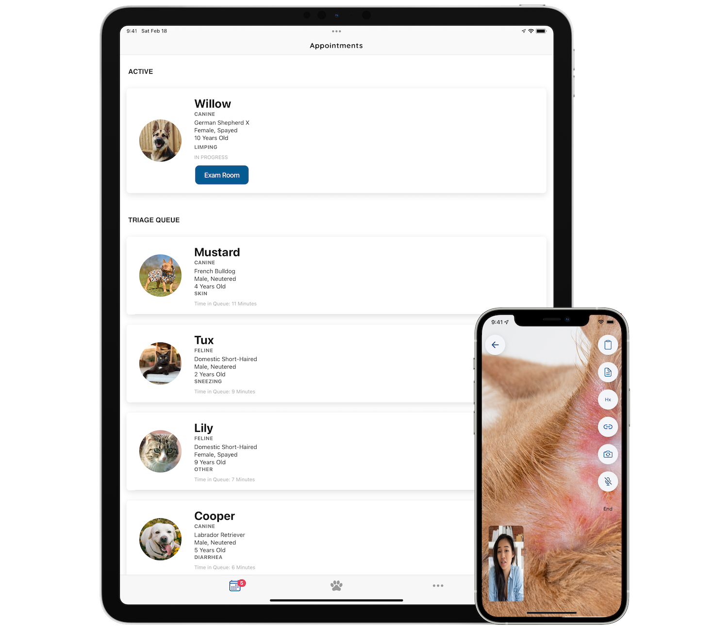 Vetibility App Interface for Veterinary Clinics in the VCN